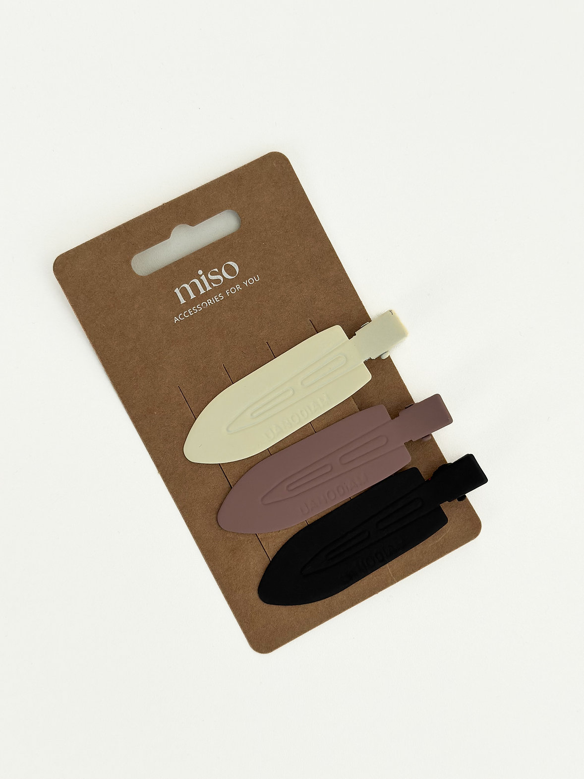 Набор зажимов матовый металл: белый, пудра, черный, GT2-2