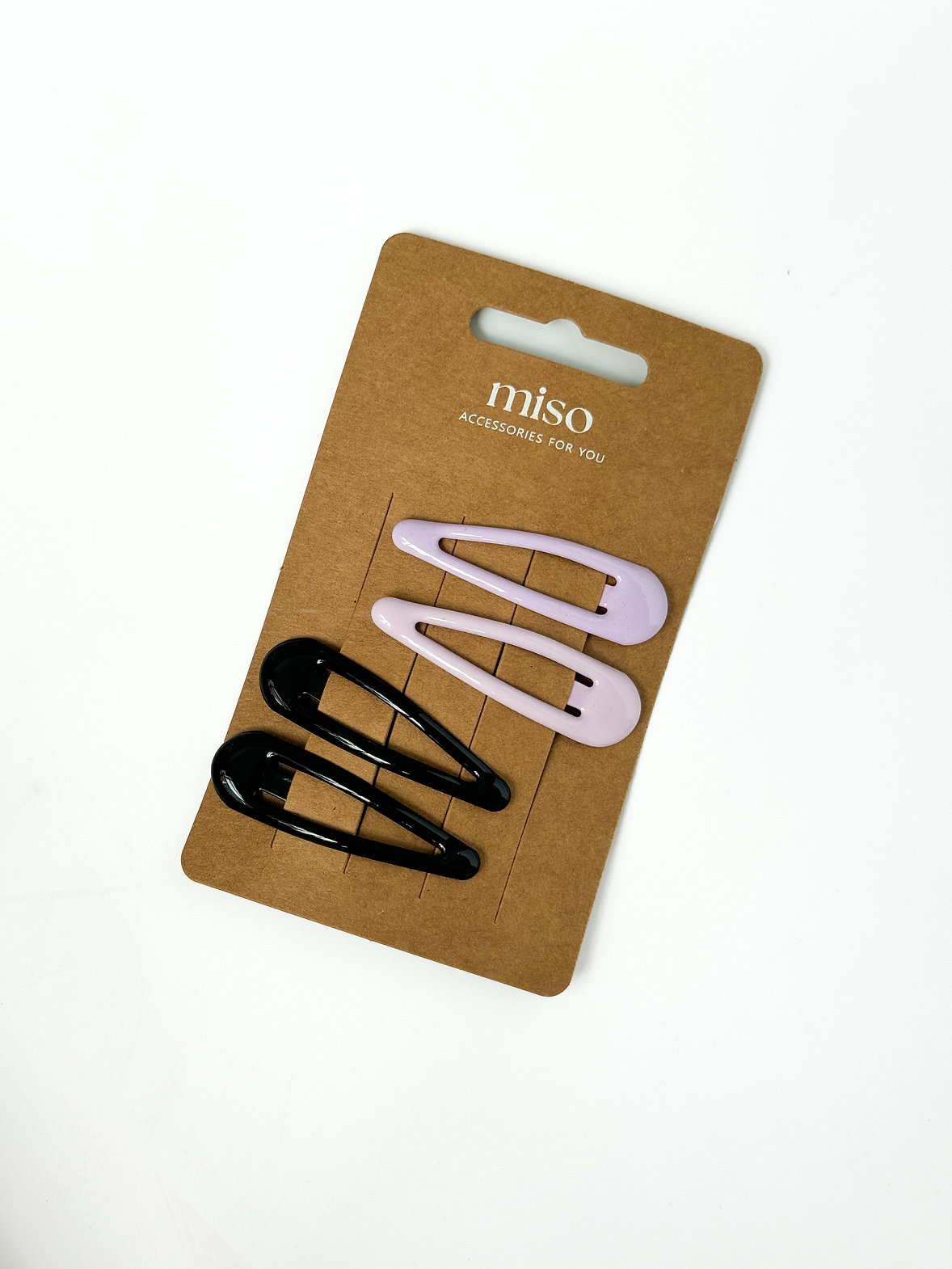 Набір заколок глянцеві трикутники чорний/фіалка із 4 шт, KL39