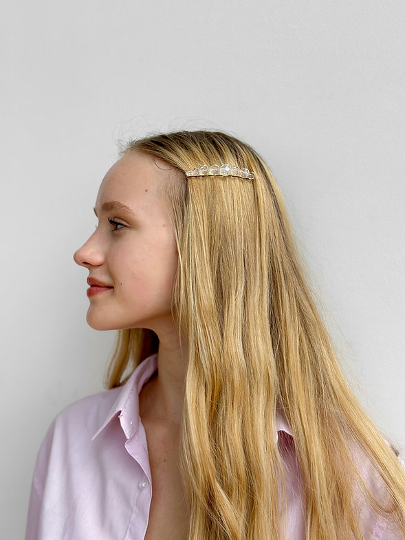 Невидимка кришталева срібло 9см, G20H286-2 1