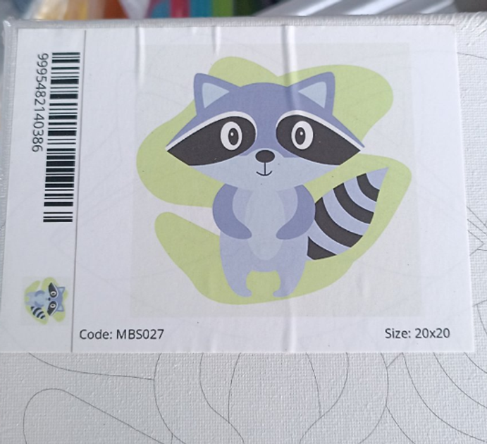 Раскраска на холсте «Друг енотик» 20*20 см, MBS027 1