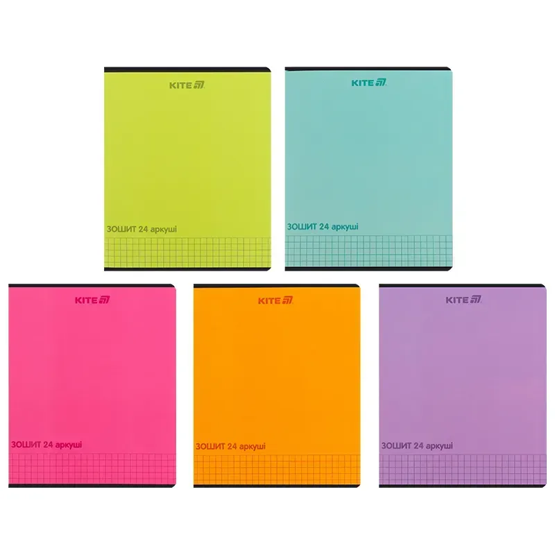 Зошит 24 арк., кл., софт тач + УФ лак, Kite One color, K25-238-2