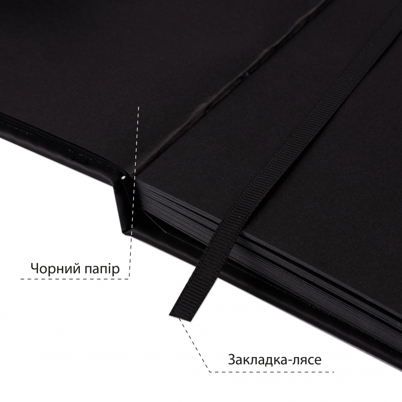 Скетчбук SANTI для графіки, з чорним папером, 15*21 см, 56 арк., тверда обкладинка, PU, 145 г/м2, 743244 2