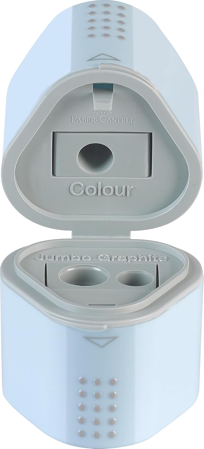 Точилка GRIP2001 SKY BLUE, 3 отверстия, 2 контейнера, 183874 Faber-Castell 1