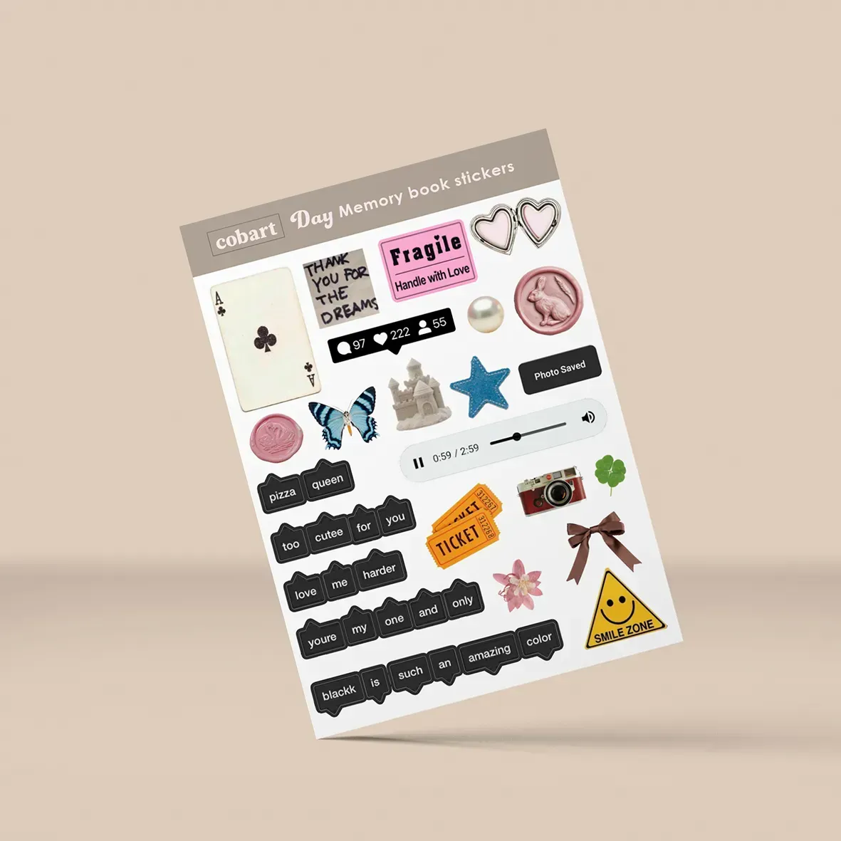 Стикеры для альбомов А5 "Day" Cobart, СS-VS-048
