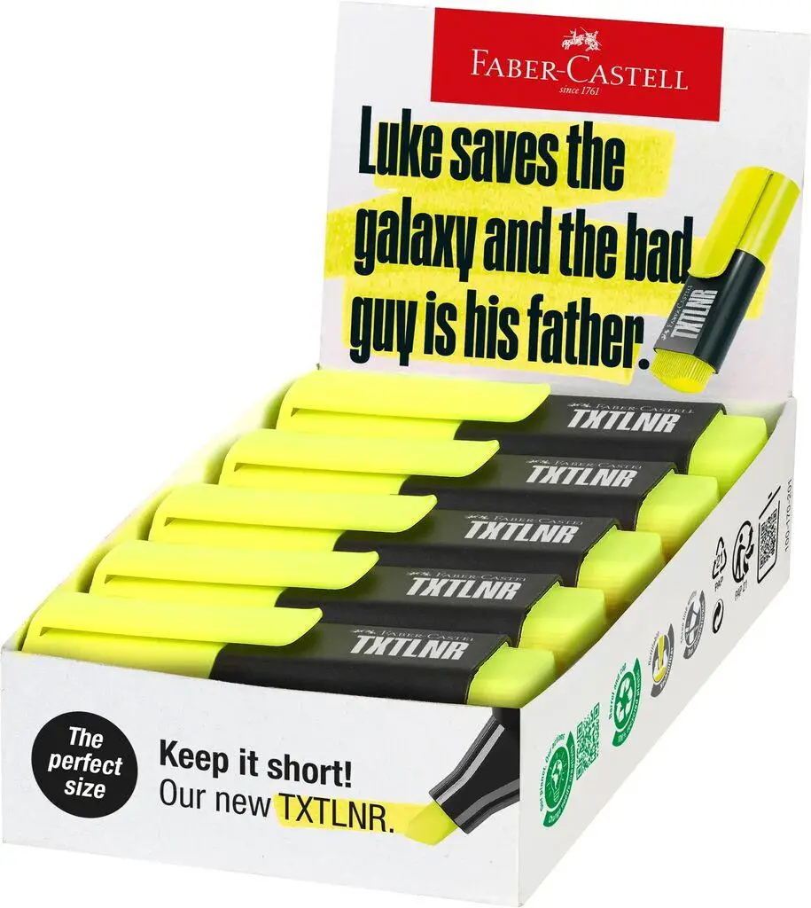 Мини-маркер Textliner Superflourescent, желтый, 154207 Faber-Castell 3