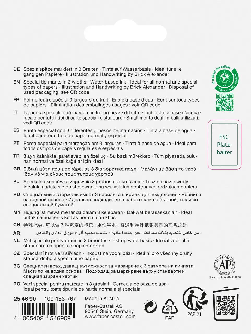 Набор маркеров Textliner Graffiti 4 цвета, в карт. коробке, 254690 Faber-Castell 3