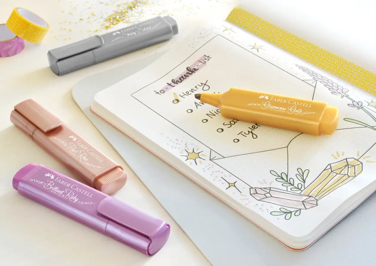 Набор маркеров Textliner Metallic 4 цвета, в карт. коробке, 254674 Faber-Castell 7