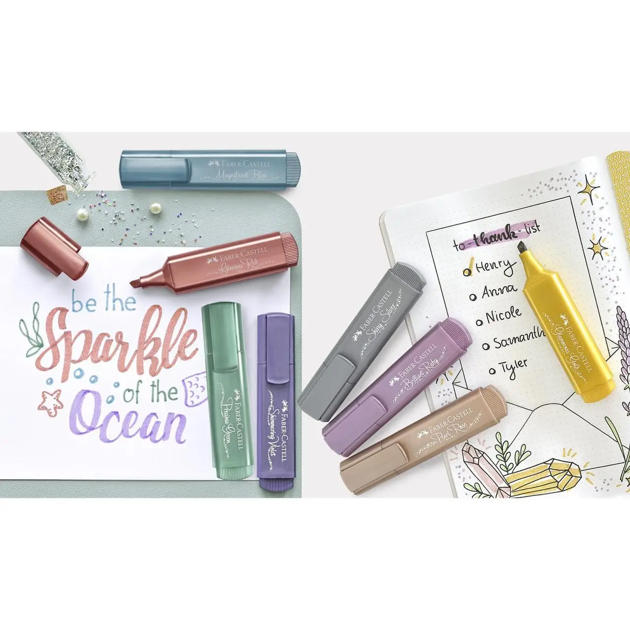 Набор маркеров Textliner Metallic 8 цветов, в карт. коробке, 254678 Faber-Castell 3