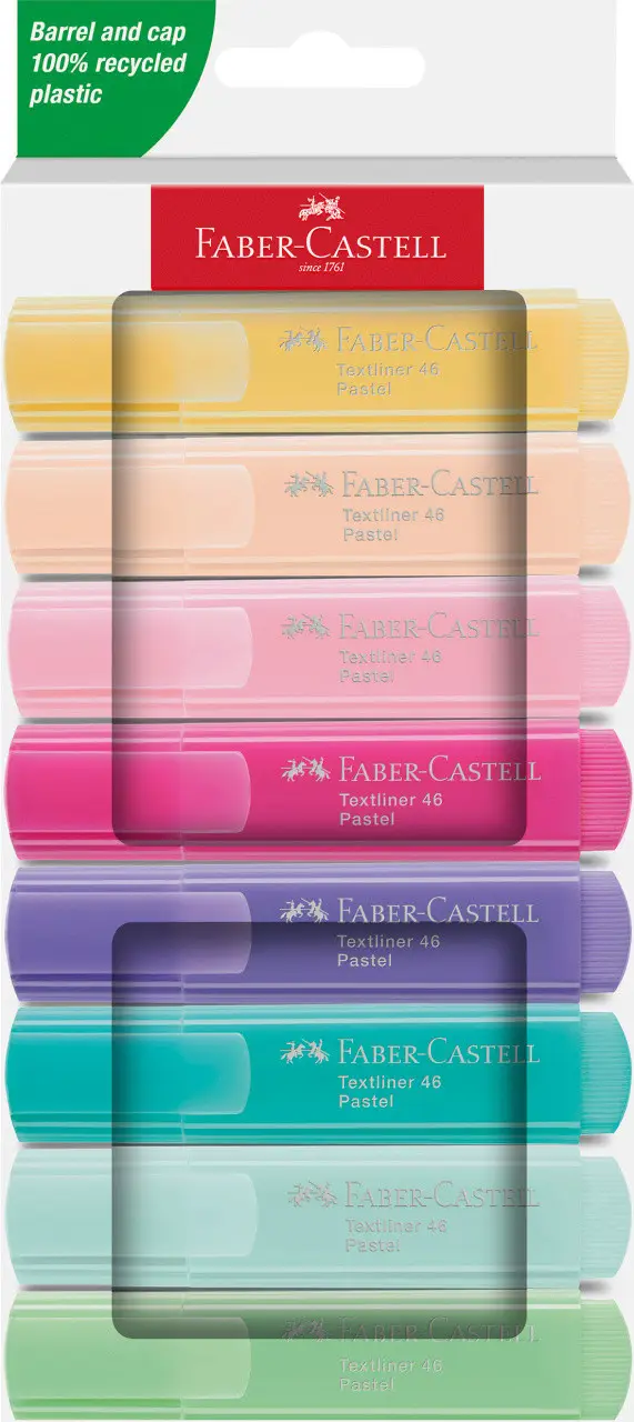Набор маркеров Textliner Pastel 8 цветов, в карт. коробке, 254658 Faber-Castell