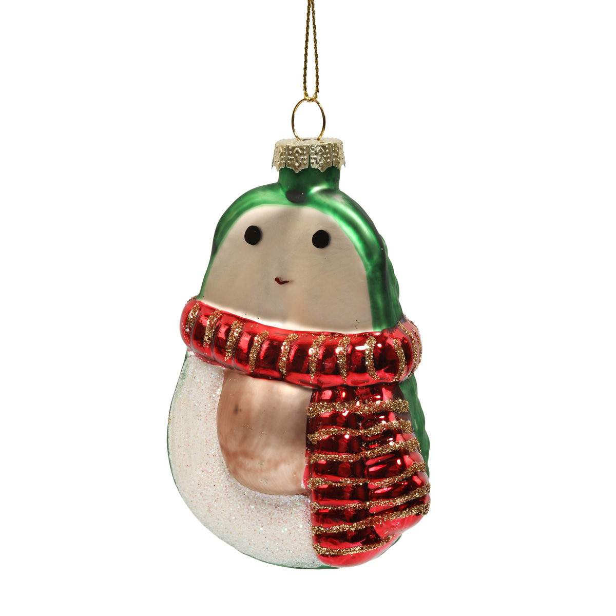 Ялинкова прикраса "Авокадо в шарфику" 7*4,5*9,5 см, YQ1453581