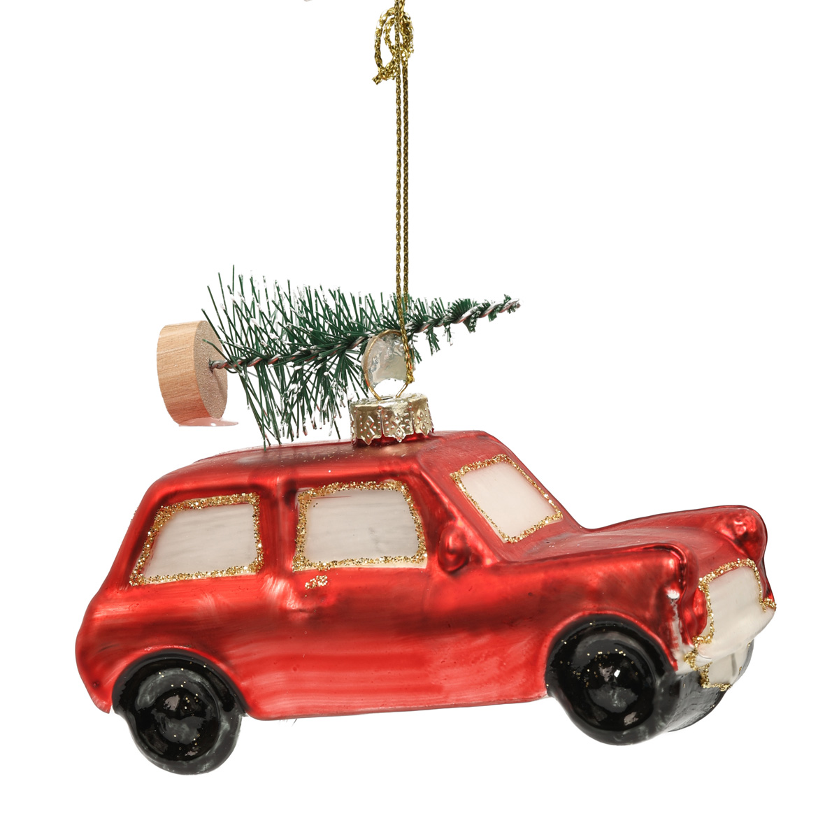 Елочное украшение "Автомобиль с елкой" 4,7*10*5 см, YQ1409398