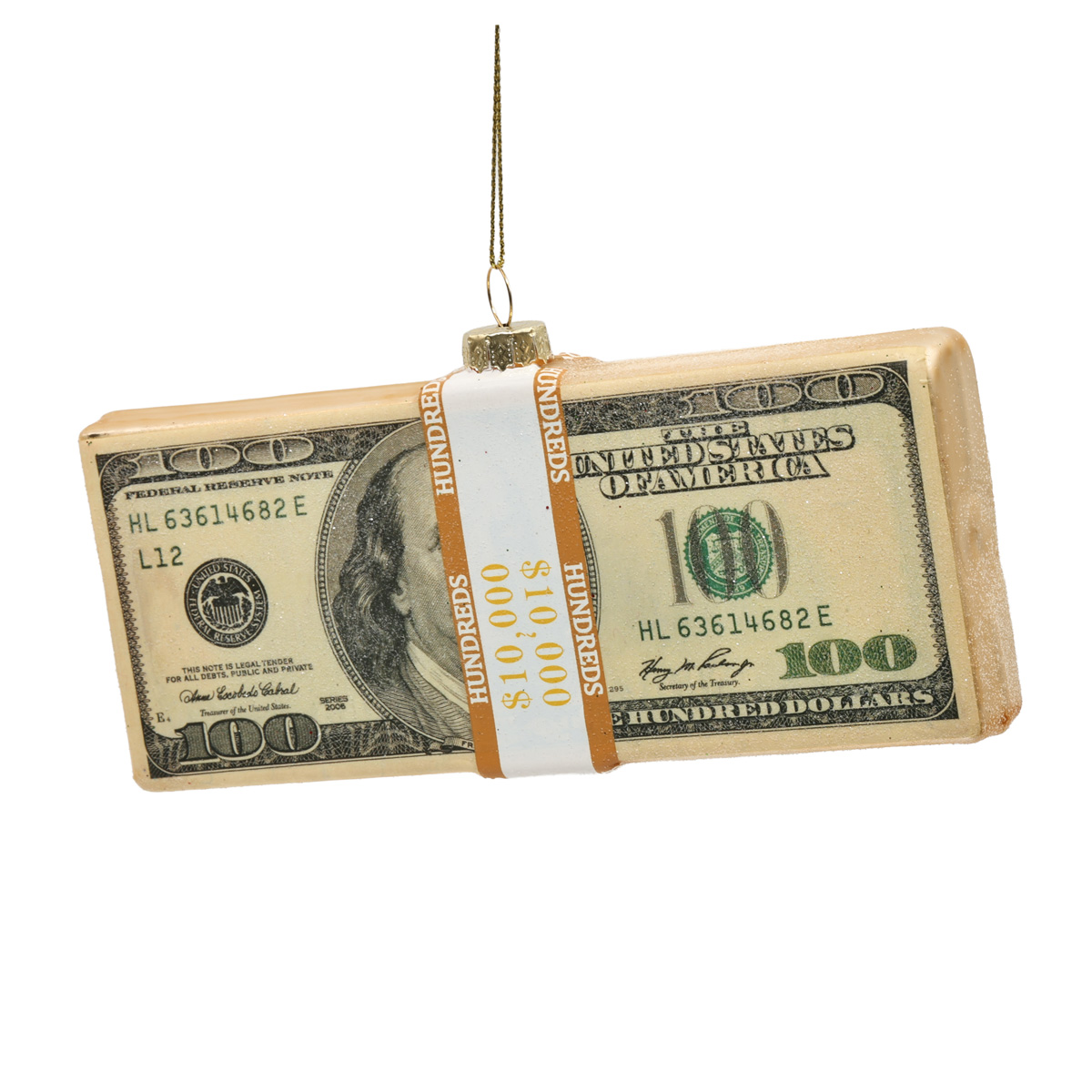 Ялинкова прикраса "Доларова пачка" 15,5*6,5*2,2 см, YQ1406346