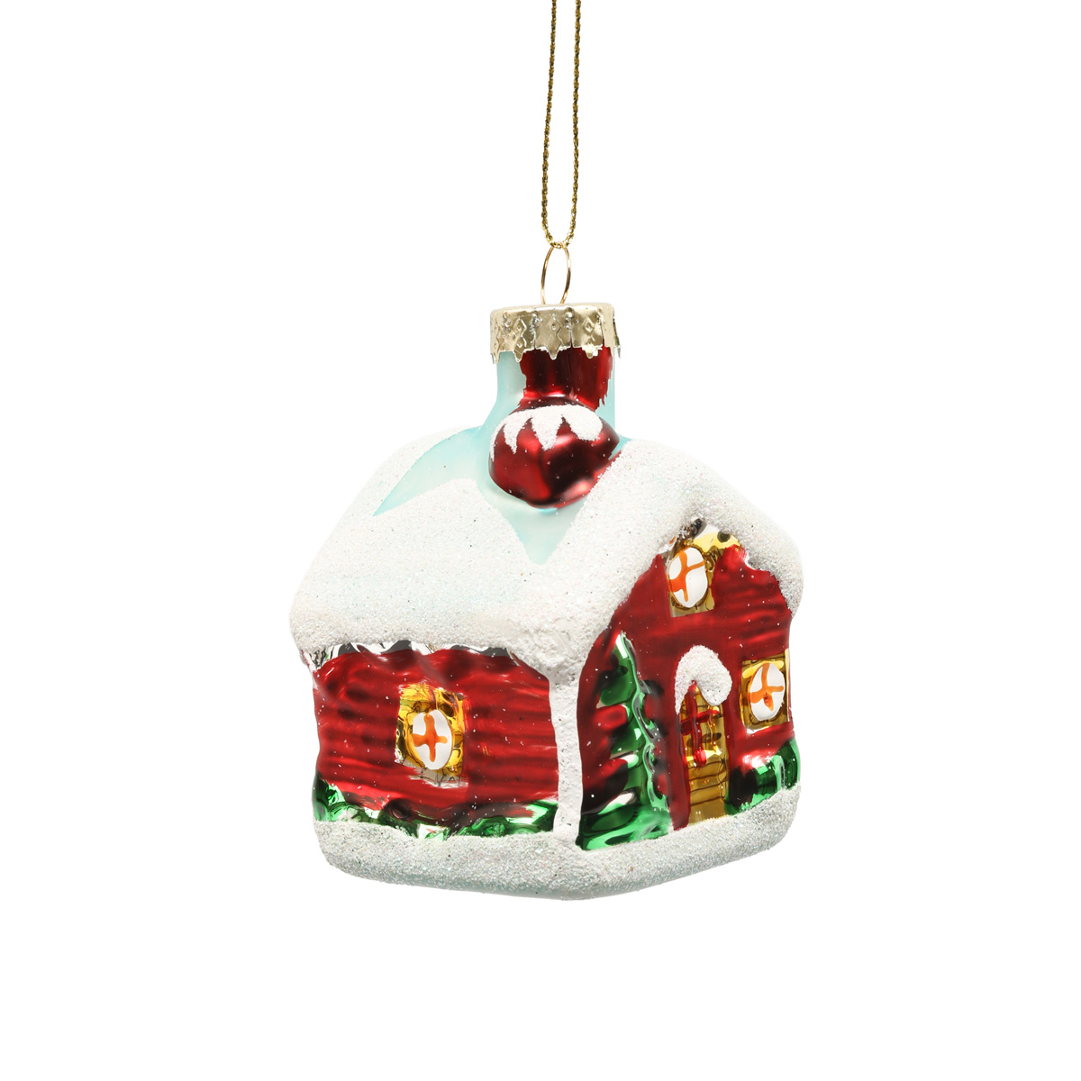 Елочное украшение "Заснеженный домик" 5,3*5,3*7,6 см, YQ1409343 1