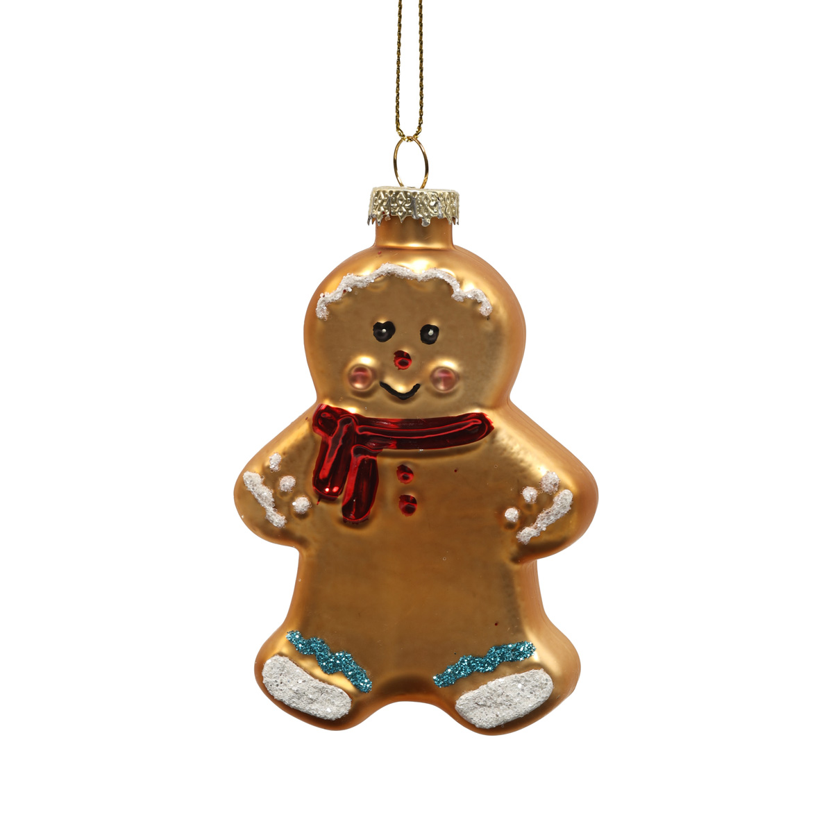 Елочное украшение "Имбирный пряник" золотой, 6,5*2,3*9,7 см, YQ1408979
