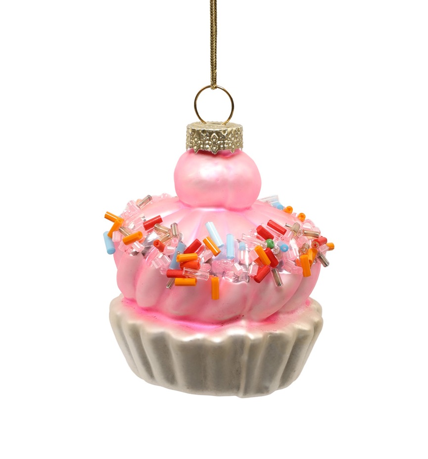 Ялинкова прикраса "Капкейк рожевий" 5,2*6,6 см, YQ1408157