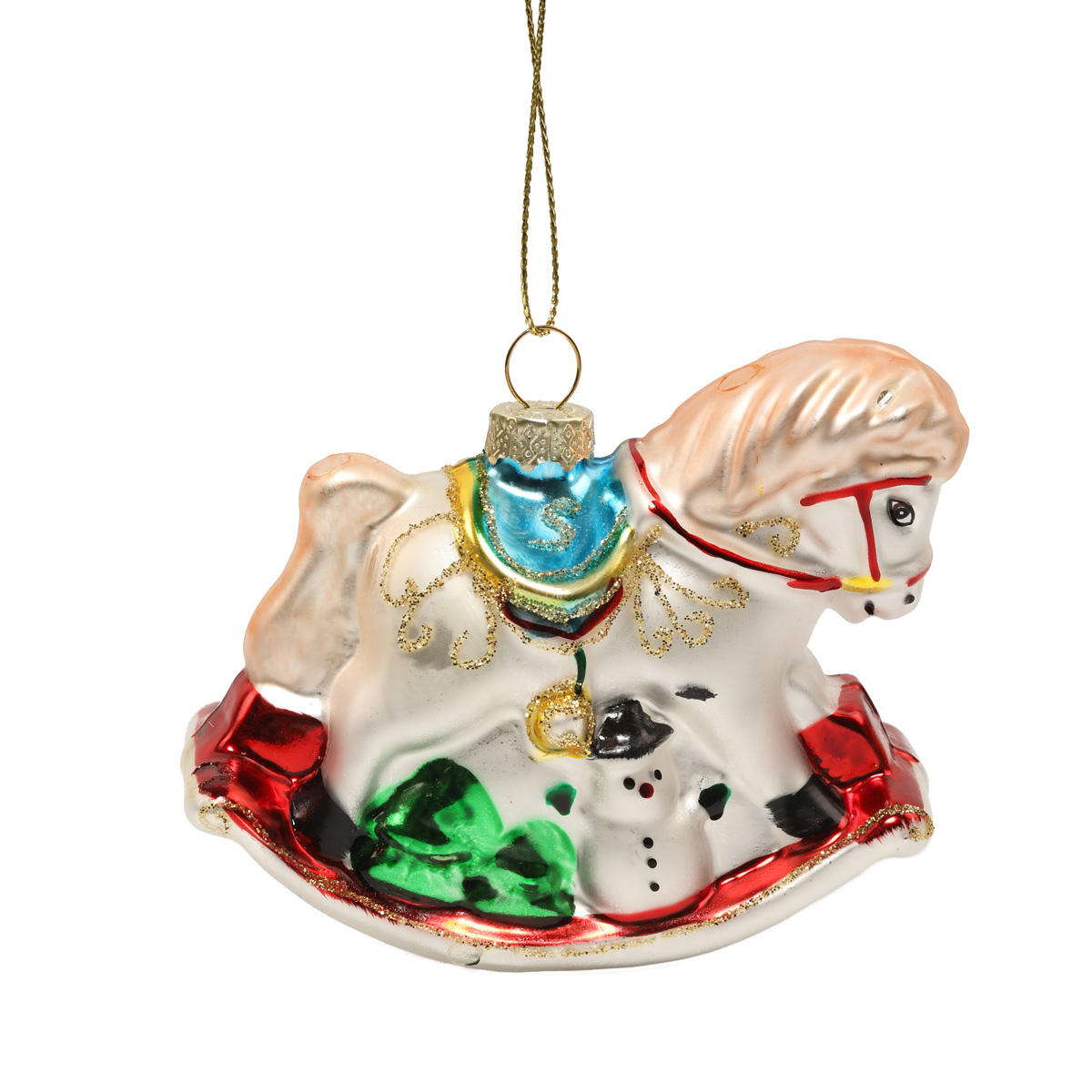 Ялинкова прикраса "Кінь-гойдалка з іграшками" 8,7*4,5*7,1 см, YQ1406874