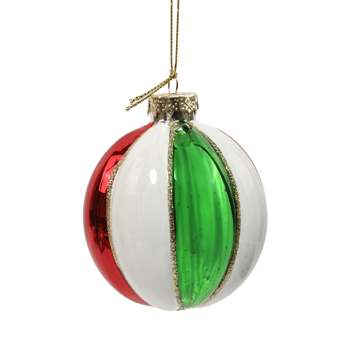 Ялинкова прикраса "Кулька" червоно-зелена, Ø8 см, YQ1407918