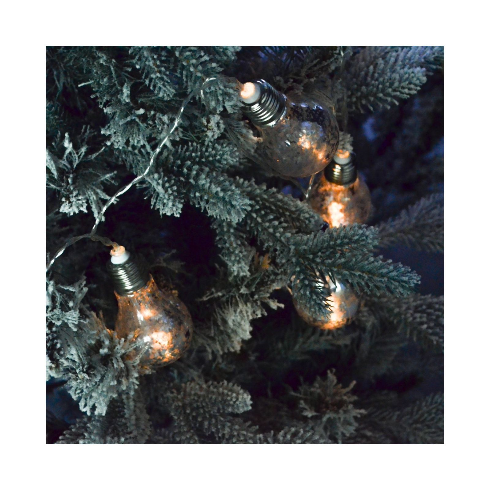 Електрогірлянда "Лампочки", срібна, світло: сніжно-біле, 10 шт., 200 см, 801148 1