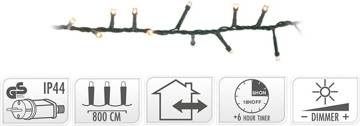 Гирлянда пучковая витая из LED-ламп, 400 шт., экстра тепло-белый свет, зел. проволока 8 м, AX8512050 2