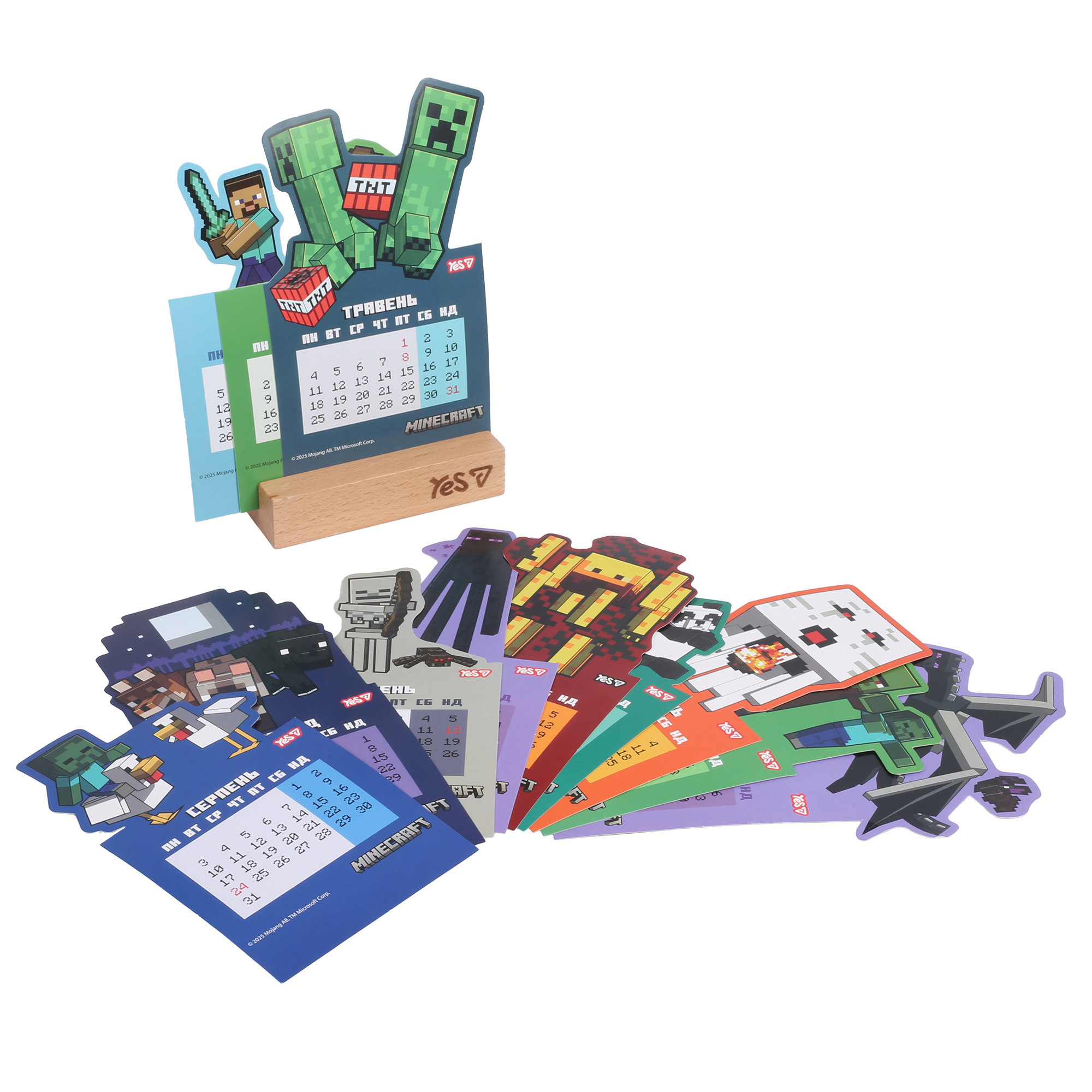 Календар Yes "Minecraft" настільний, формовий на підставці на 2026 р., 13,5*22,3 см, 270266 1