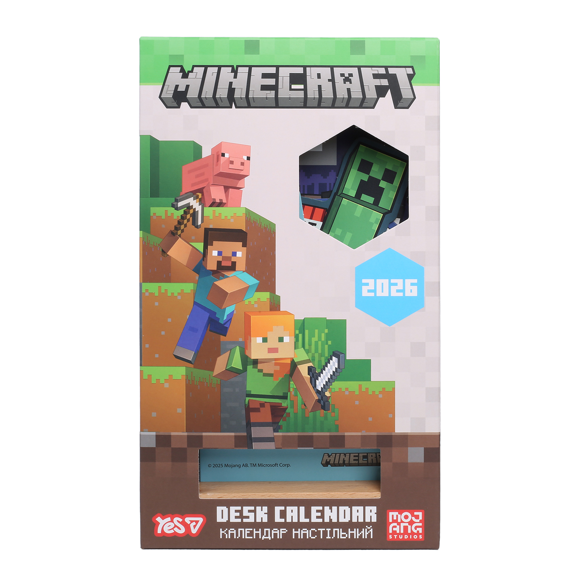 Календар Yes "Minecraft" настільний, формовий на підставці на 2026 р., 13,5*22,3 см, 270266 2