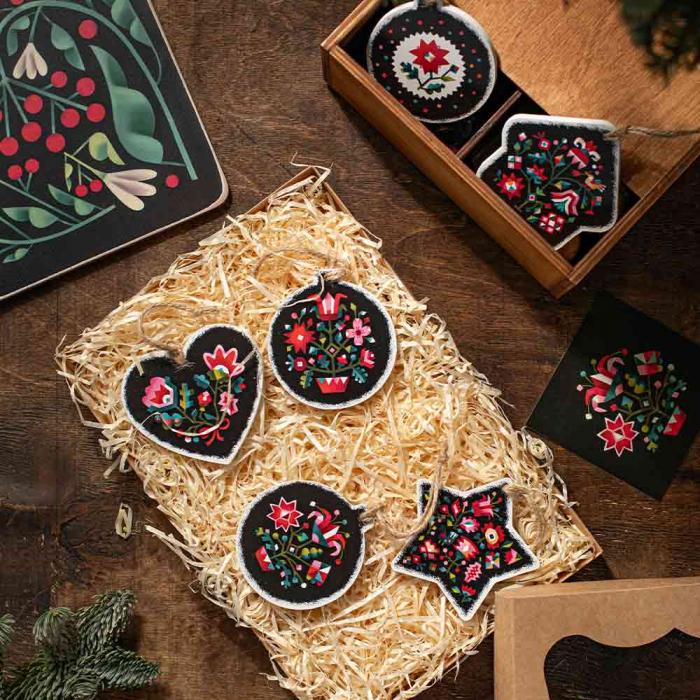 Набор из 6-ти елочных украшений "Неофолк", AA-0121076 1