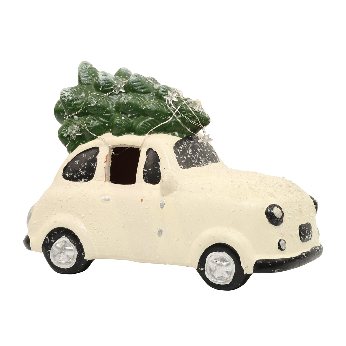 Украшение новогоднее керамич. Автомобиль снежный 23 см светодиодный, 10 ламп. (2 вида в ассортименте), APF441260 1