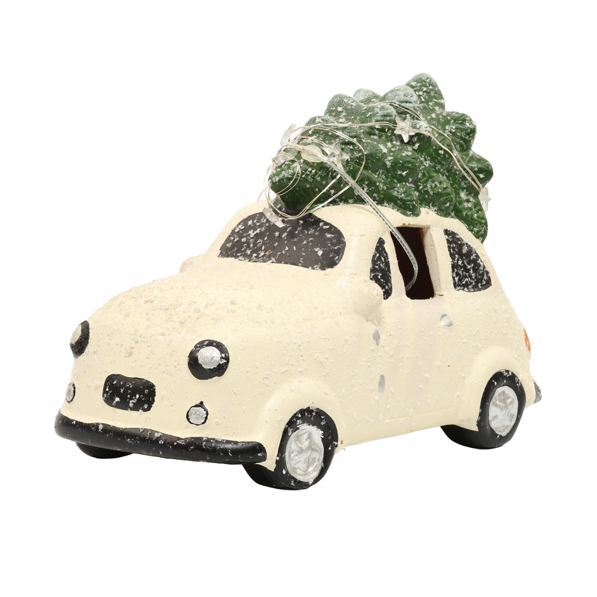 Украшение новогоднее керамич. Автомобиль снежный 23 см светодиодный, 10 ламп. (2 вида в ассортименте), APF441260