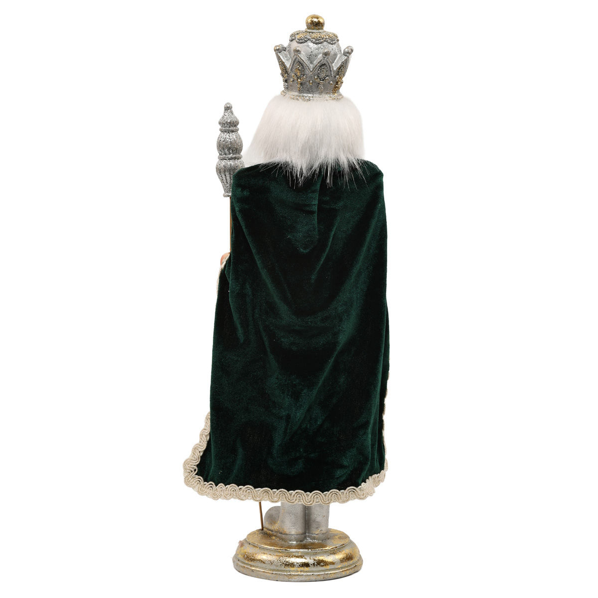 Фигурка декоративная "Щелкунчик" 39 см, серебро с зеленым, 837-120 2