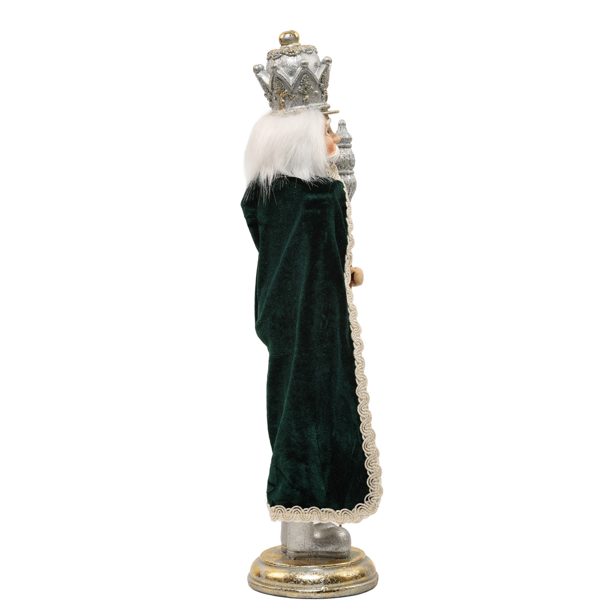 Фигурка декоративная "Щелкунчик" 39 см, серебро с зеленым, 837-120 3