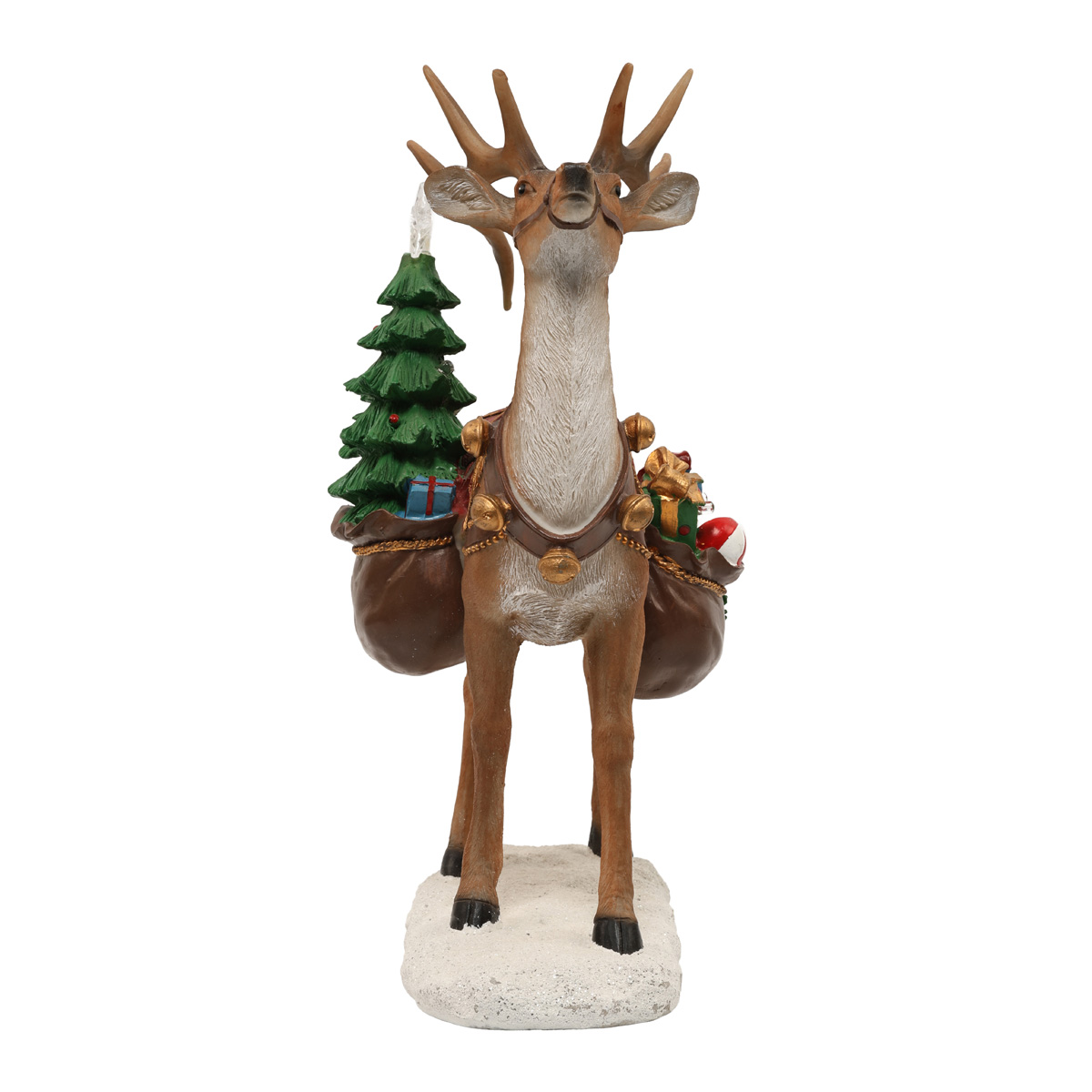 Статуэтка новогодняя "Олень с елкой" 33 см, с LED подсветкой, 837-211 1