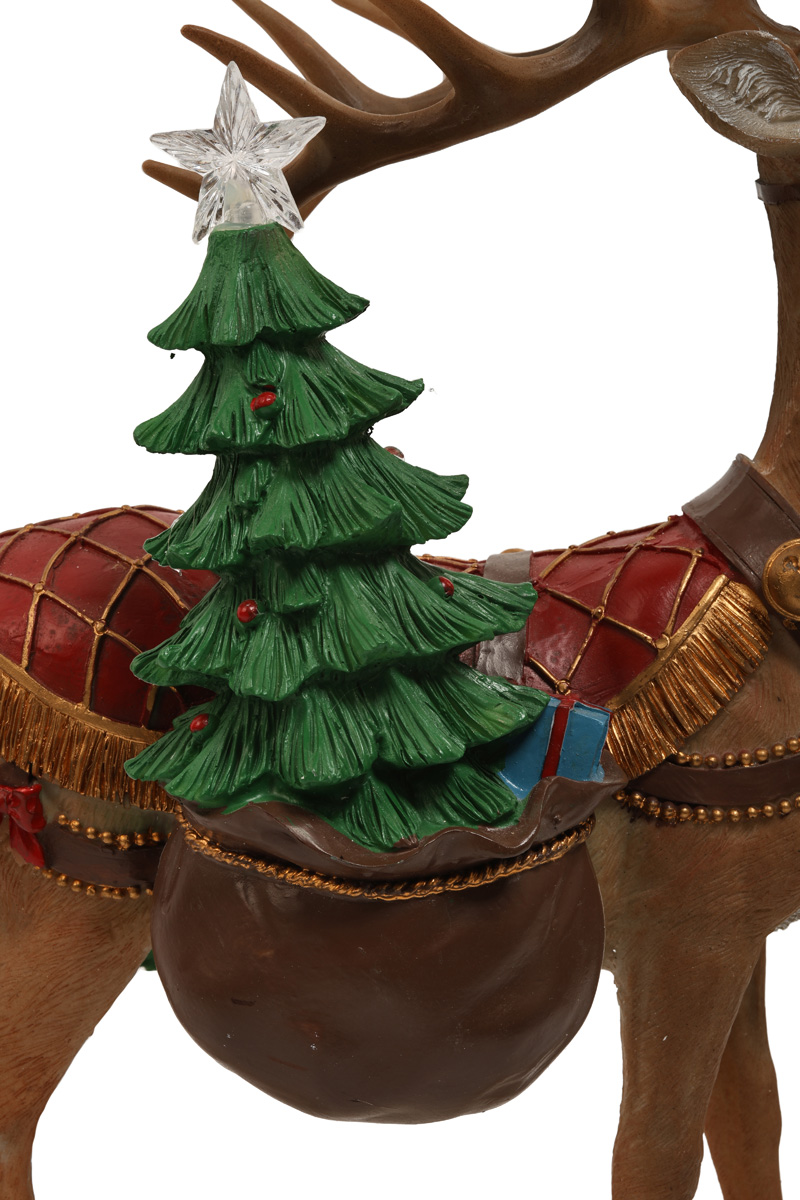 Статуэтка новогодняя "Олень с елкой" 33 см, с LED подсветкой, 837-211 5