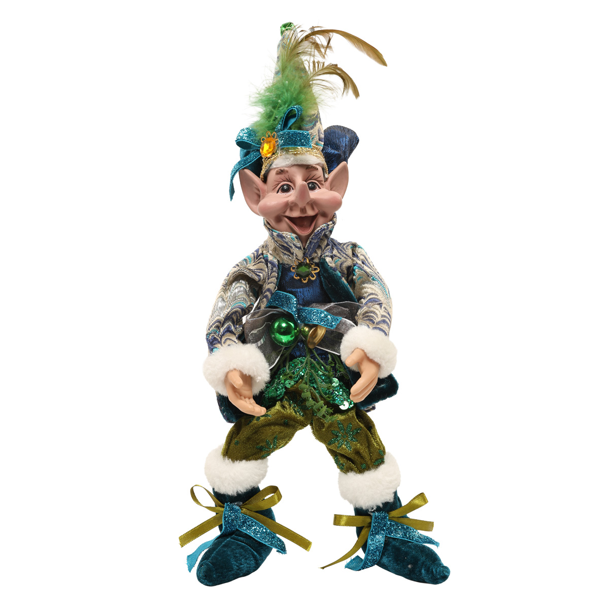 Украшение новогоднее Карнавальный эльф голубовато-зеленый 40 см, 9763073