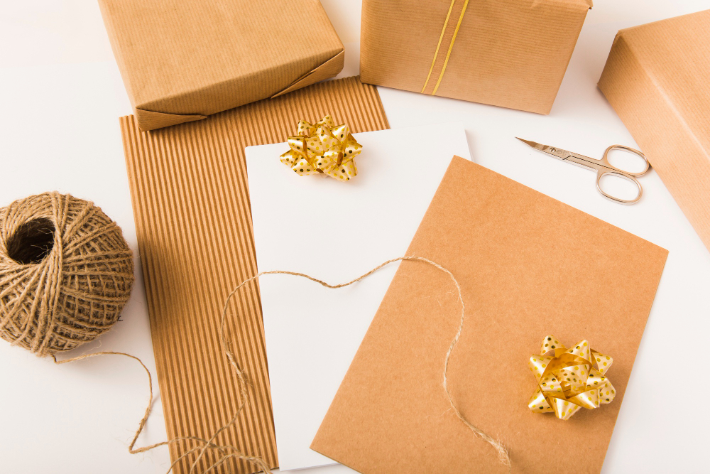 Різні види матеріалів для упаковки подарунка