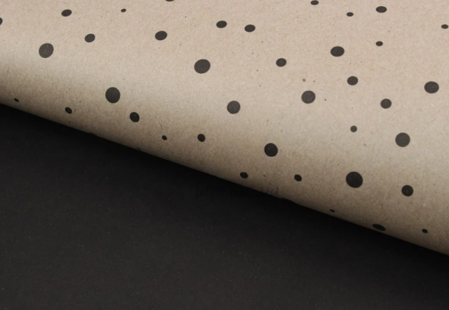 Бумага упаковочная "Снежок черный+тон черный" в рулоне (0,7*8 м), 255-4280 1