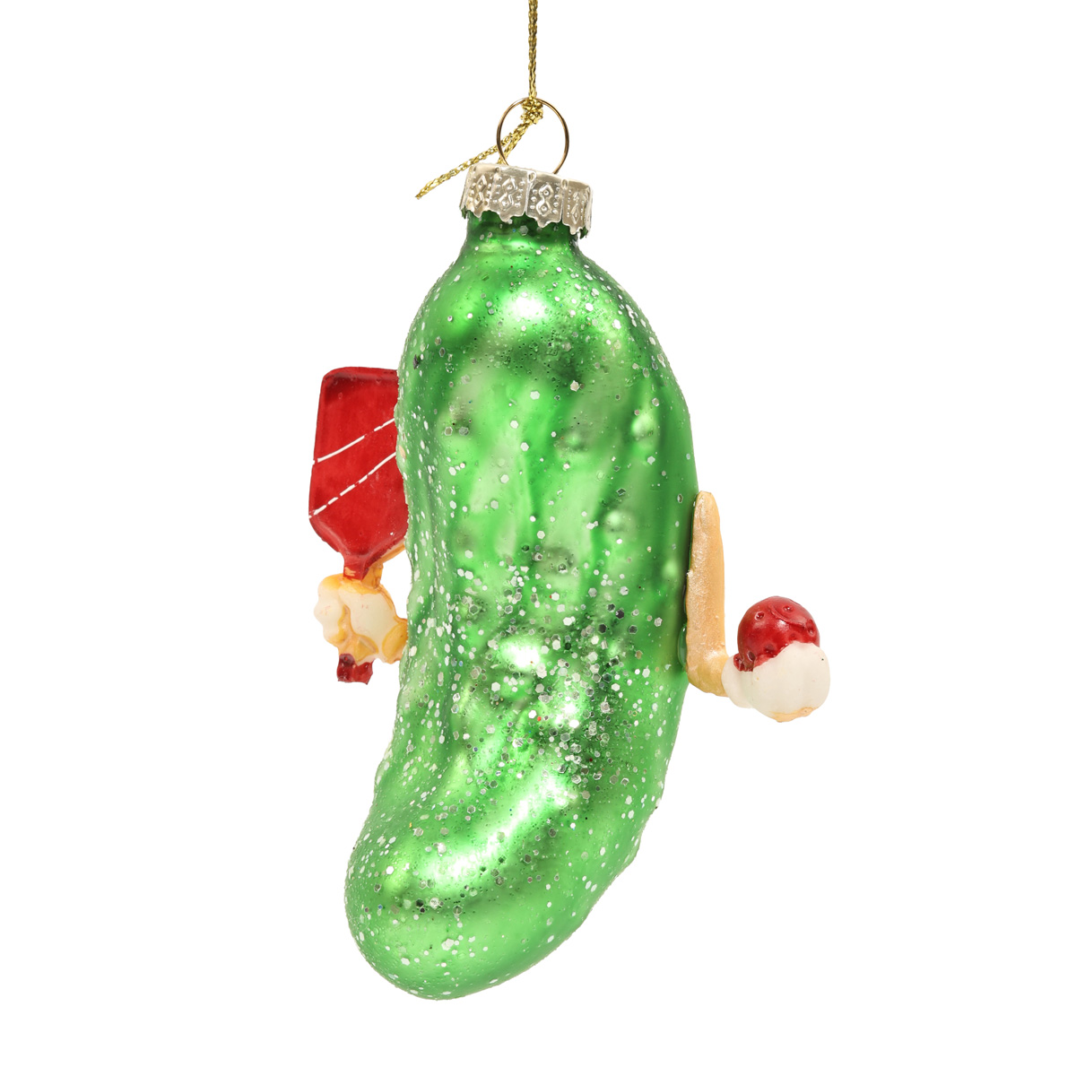 Ялинкова прикраса "Огірок-тенісист" 7,2*3,8*10,3 см, YQ1420451 1