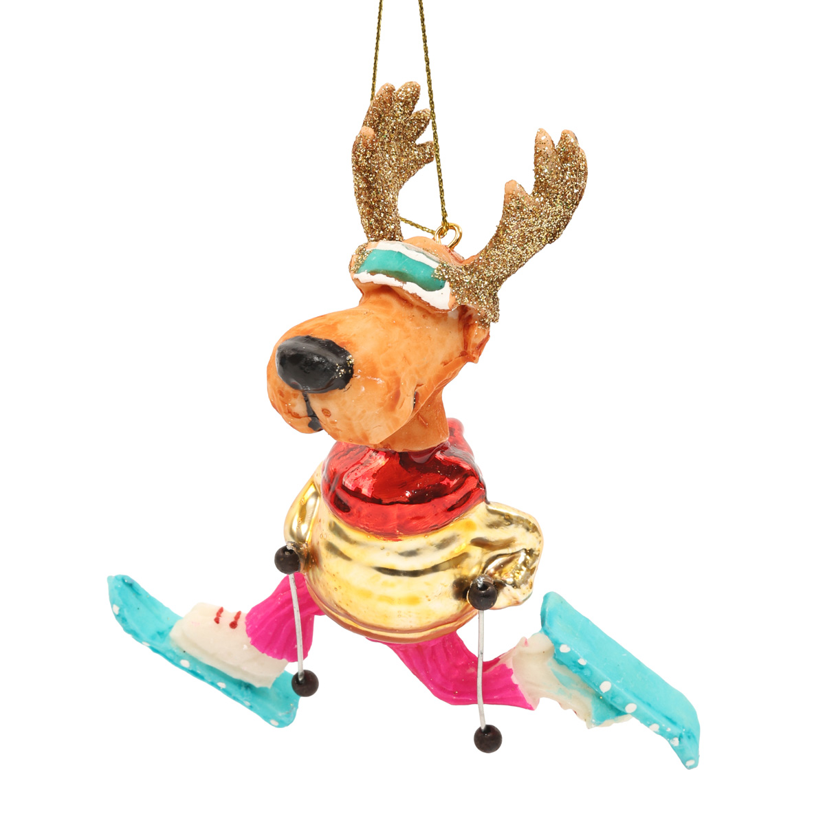 Ялинкова прикраса "Олень на лижах" 10,5*12,2 см, YQ1409212