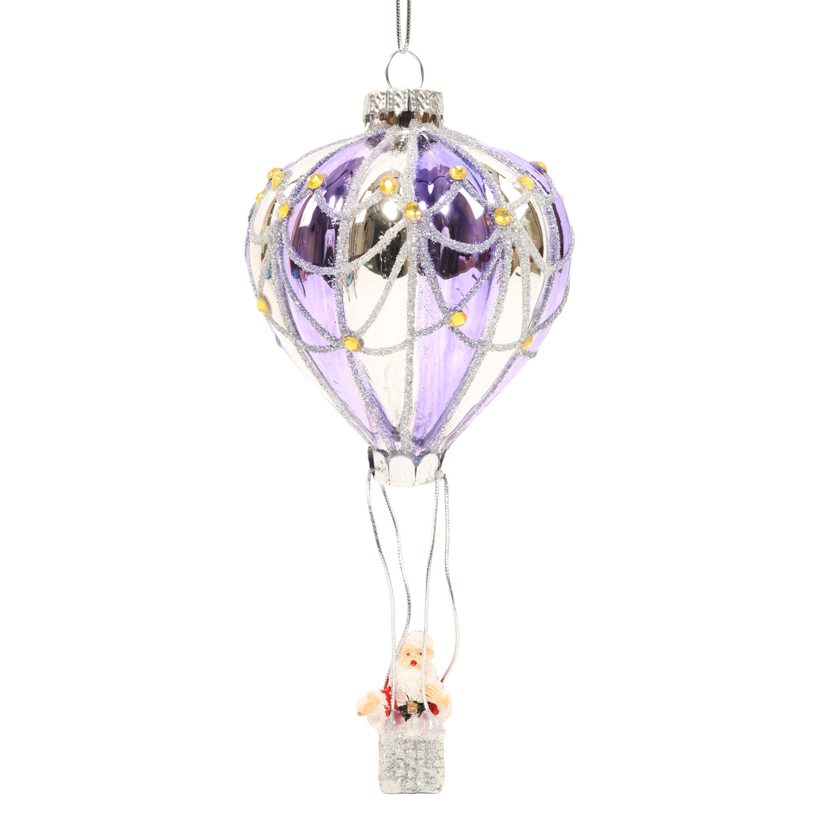 Ялинкова прикраса "Повітряна куля з Сантою" 7,5*9 см, YQ1408142