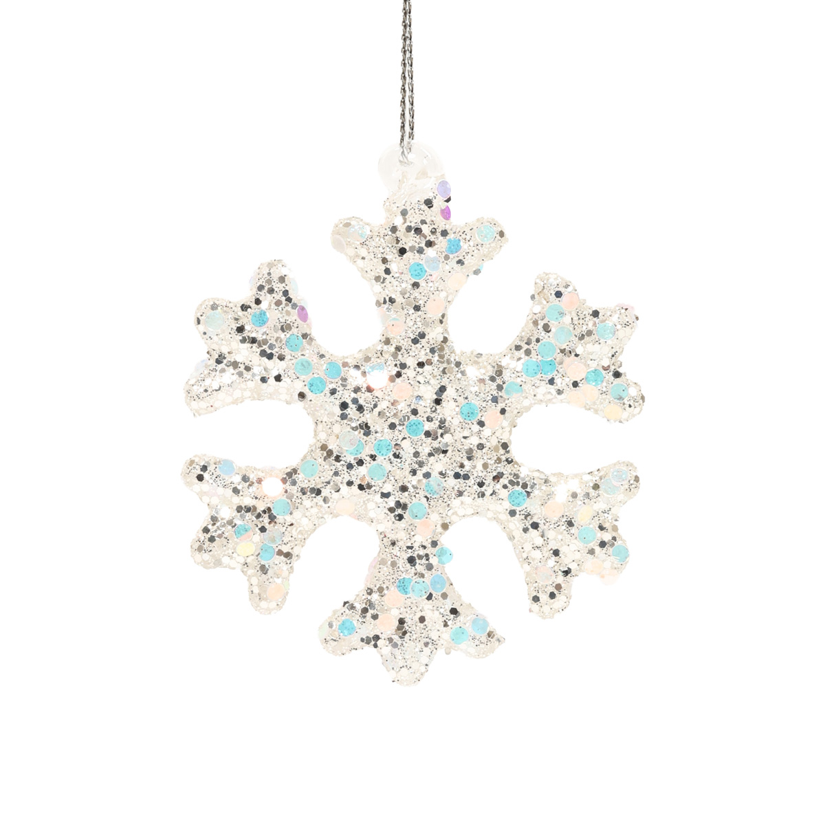 Ялинкова прикраса "Сніжинка з кристалами" 6,5 см, YQ1463837