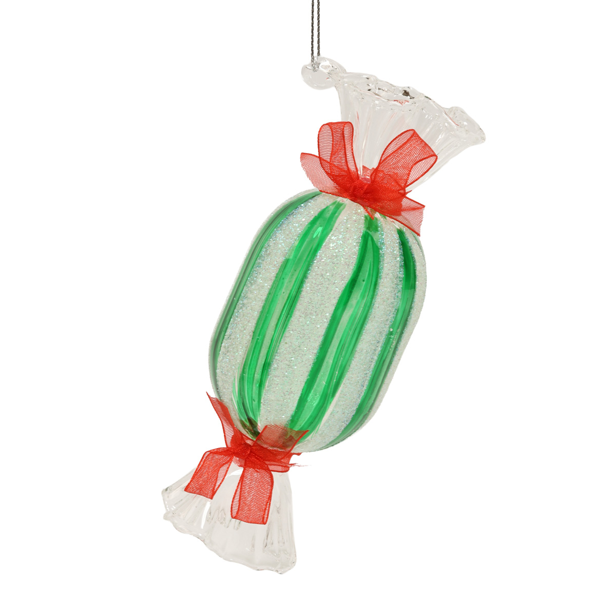 Ялинкова прикраса "Цукерка з червоними стрічками" 4,7*4,7*13 см, YQ1409925