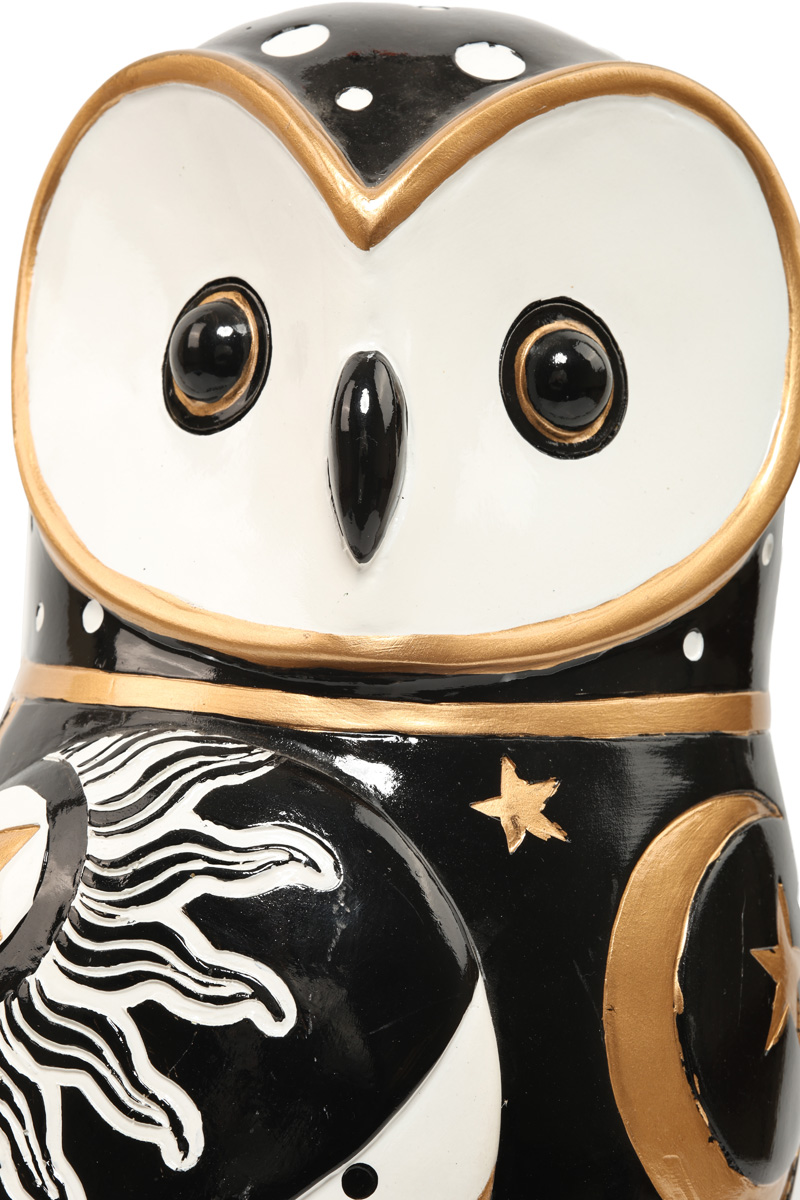 Статуэтка декоративная "Сова" 35,2 см, черный с белым и золотом, 838-310 4