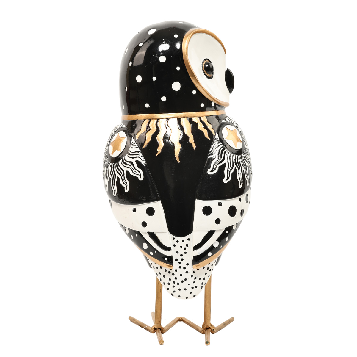 Статуэтка декоративная "Сова" 35,2 см, черный с белым и золотом, 838-310 1