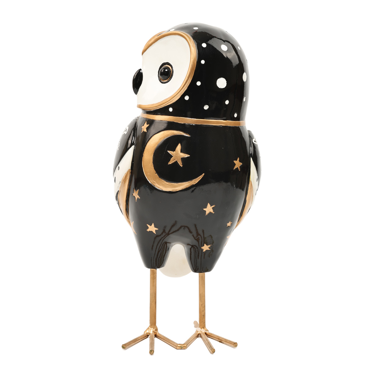 Статуэтка декоративная "Сова" 35,2 см, черный с белым и золотом, 838-310 3