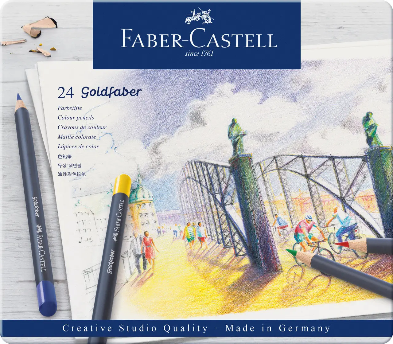 Карандаши 24 цв. Goldfaber Colour pencil в металлической коробке, 114724 Faber-Castell