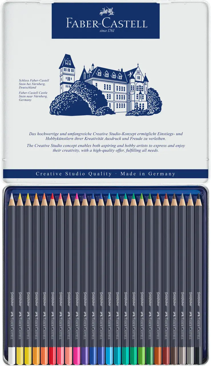 Карандаши 24 цв. Goldfaber Colour pencil в металлической коробке, 114724 Faber-Castell 2