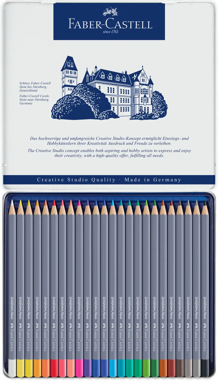 Карандаши 24 цв. акварельные Goldfaber Aqua в металлической коробке, 114624 Faber-Castell 2