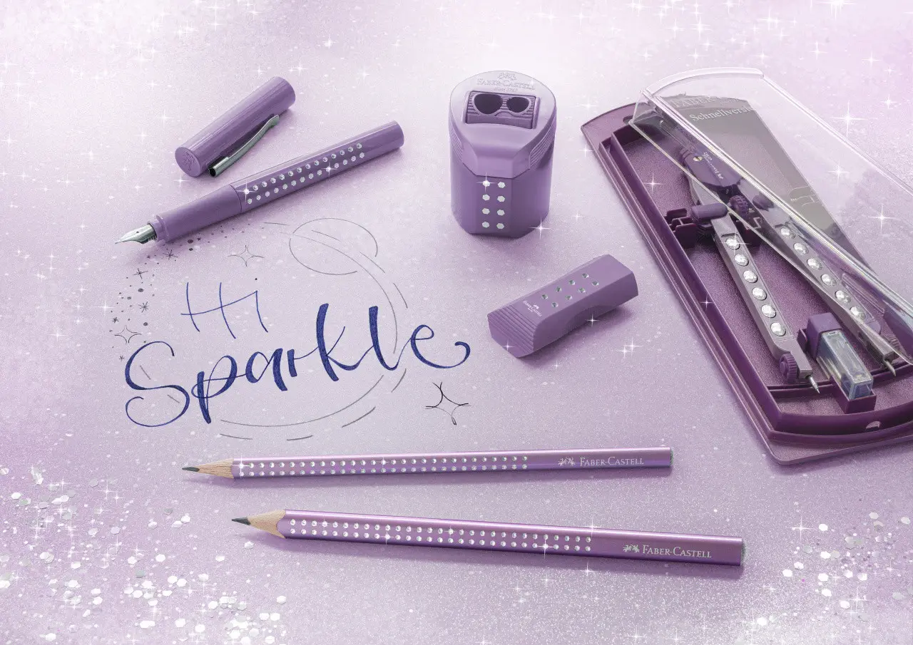 Карандаш чернографитный Grip Sparkle, violet metallik, 118263Р Faber-Castell 2