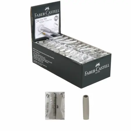 Ластик - колпачок 2 шт., GRIP2001, серая, Faber-Castell 187000 1