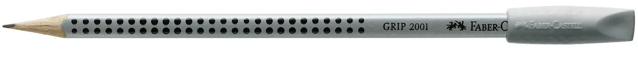 Ластик - колпачок 2 шт., GRIP2001, серая, Faber-Castell 187000 5