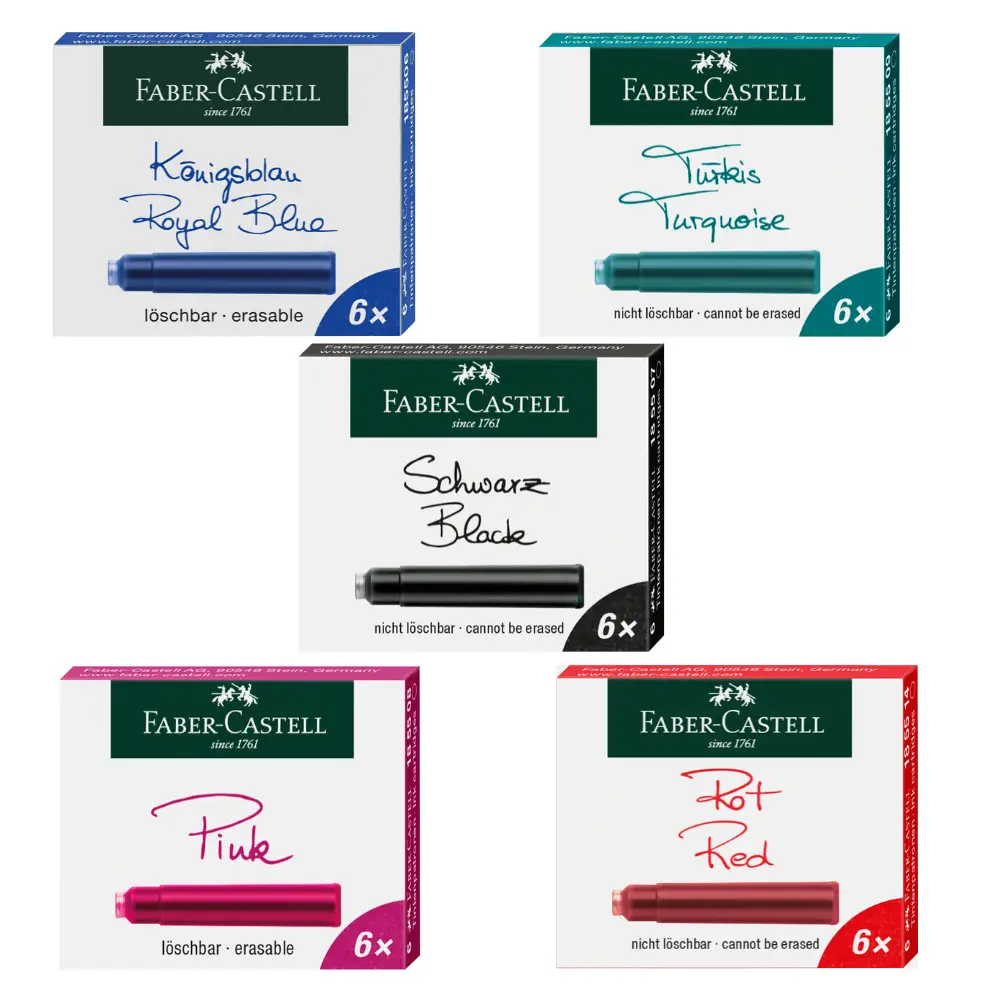 Картридж чорнильний Довгий 5 шт., синій, 185524 Faber-Castell 5